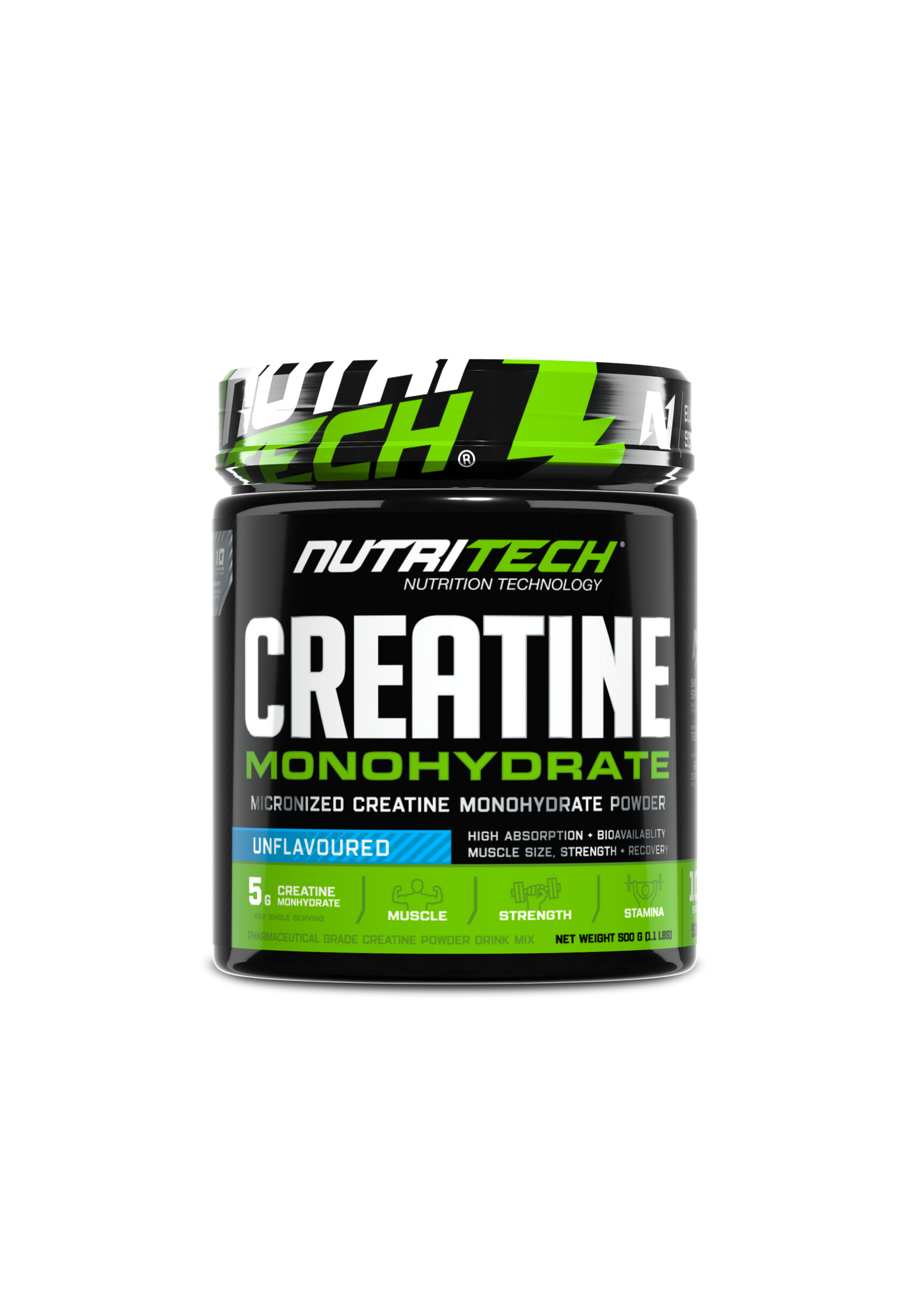NUTRITECH CREATINE MONOHYDRATE 500g (100 Servings.)