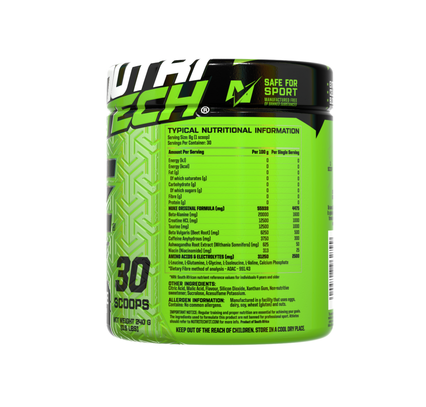 Nuke Original Pre-Workout Badland Blackcurrant 240g (30 Servings.)