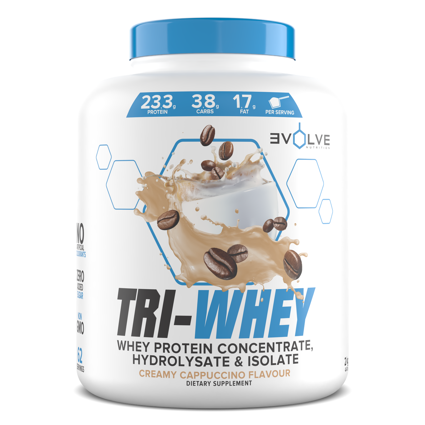 Evolve - Tri Whey - Creamy Cappuccino - 2kg (62 servings.)