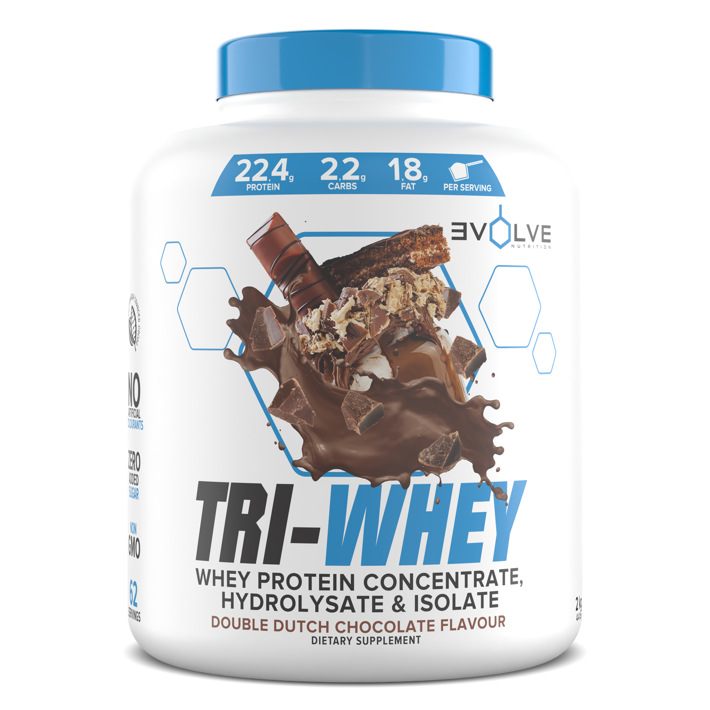 Evolve - Tri Whey - Double Dutch Chocolate - 2kg (62 servings.)