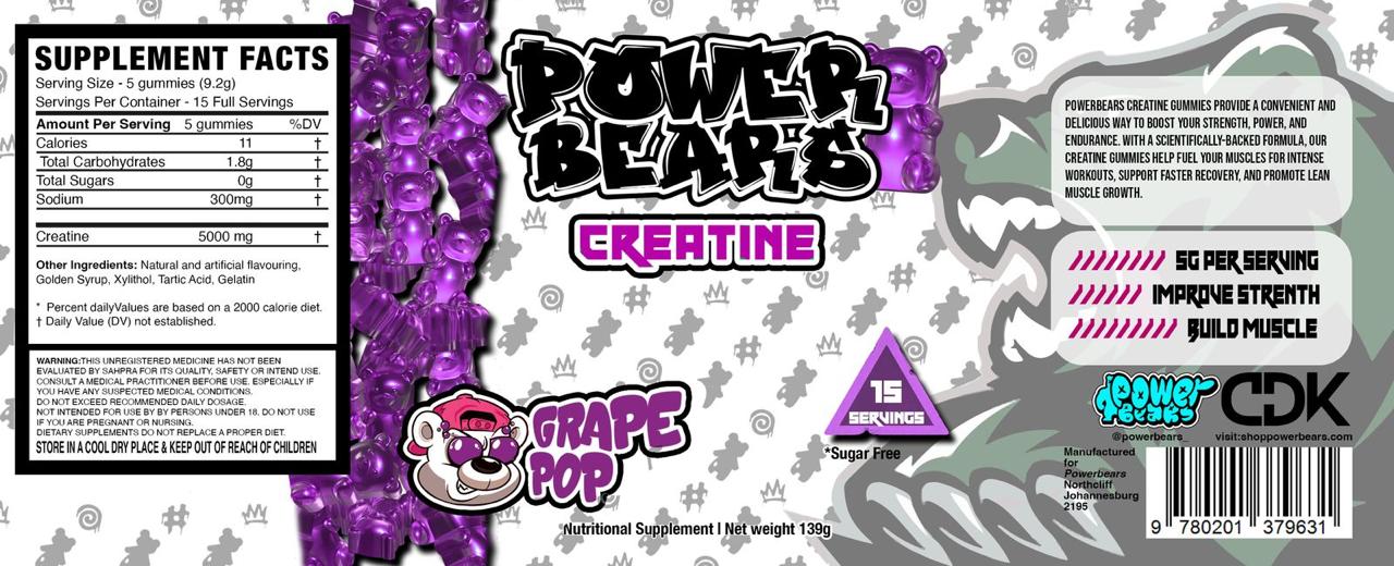 Power Bears - Creatine - Grape pop