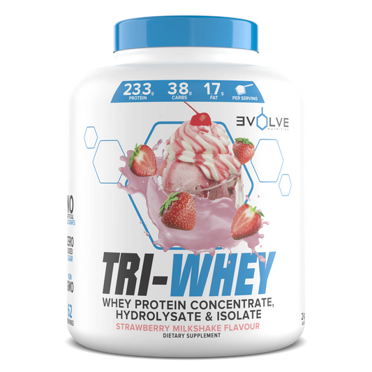 Evolve - Tri Whey - Strawberry Milkshake - 2kg (62 servings.)